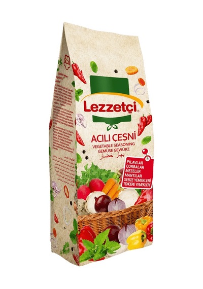 Lezzetçi Sebzeli Çeşni - Acılı 200g 16'li Paket