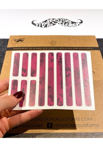 Bcy39 Reflektif Bisiklet Sticker Seti Avantaj Paket Pembe Siyah