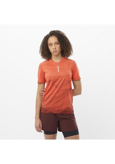 Salomon S/lab Ultra Kadın Koşu Tişört Burnt Sıenna Lc2485500 Kırmızı