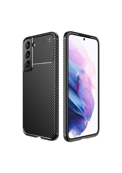 Fibaks Galaxy S22 Kapak Rugged Armor Karbon Desenli Yüksek Kalite Silikon Uyumlu Kılıf