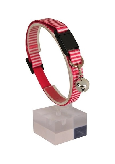 Pettagart Ayarlanabilir Pembe Beyaz Çizgili Kedi Boyun Tasması 22-30 CM