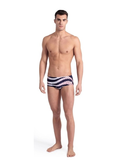 Men's Arena Multı Strıpes Swım Low Waıst Short Navy Multı Çok Renkli