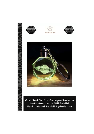 Özel Seri Satürn Gezegen Tasarım Işıklı Anahtarlık Stil Sahibi Farklı Model Renkli Aydınlatma