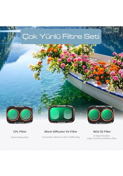K&f Concept Osmo Pocket 4p  Filtre Seti Cpl + Black Diffusion 1/4 + Nd2-32 Filtre Kiti