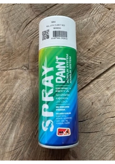 MXS 400ML BORDO RENK SPREY BOYA YÜKSEK KALİTE AHŞAP METAL BOYASI