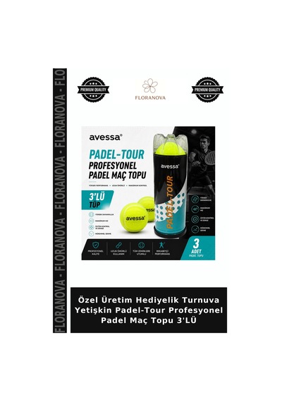 Özel Üretim Hediyelik Turnuva Yetişkin Padel-tour Profesyonel Padel Maç Topu 3'lü