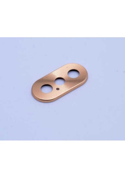 Apple Uyumlu iPhone X Zore Metal Kamera Koruyucu Gold