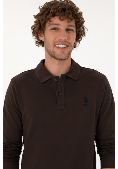 U.S. Polo Assn. Erkek Regular Fit Polo Yaka Koyu Kahverengi Basic Sweatshirt 50307757-VR084 U.S. Polo Assn. Erkek Regular Fit Polo Yaka Koyu Kahverengi Basic Sweatshirt 50307757-VR084