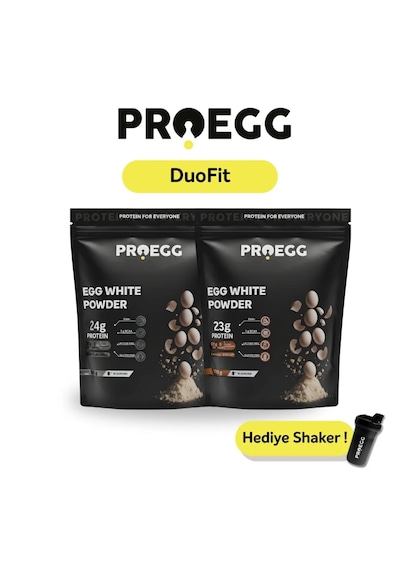 Duofit Paketi Yumurta Akı Protein Tozu / 1 Karamel Bisküvi + 1 Sade Aromasız