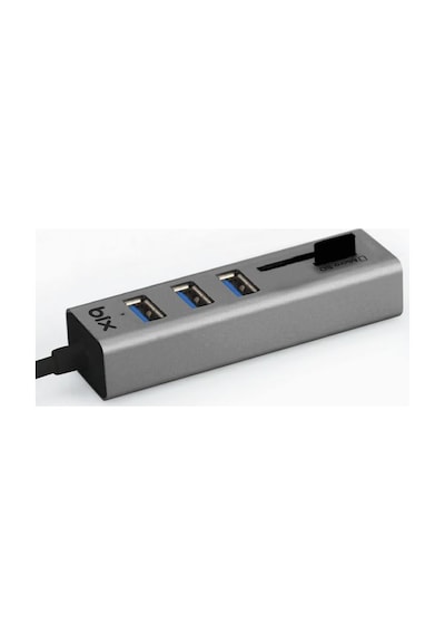 Bix BX04HB USB 3.0 Kart Okuyucu ve 3 Portlu Çoklayıcı Hub