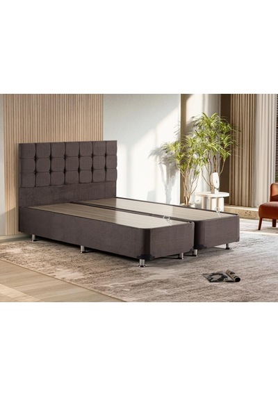 Niron Rama Füme Baza Ve Başlık Seti, Çift Kişilik 160x200 cm Baza