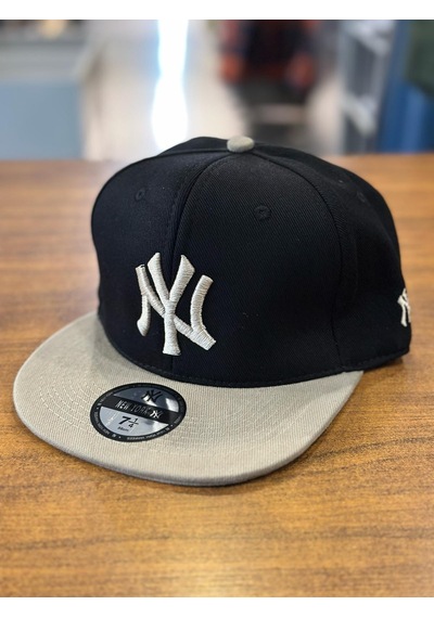 Hamze Ny Yankees Nakışlı Siyah Bej Hip Hop Snapback Rapper Basket Şapka