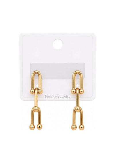 Cm Jewelry Gold Zincirli Sallantılı Çelik Küpe Altın