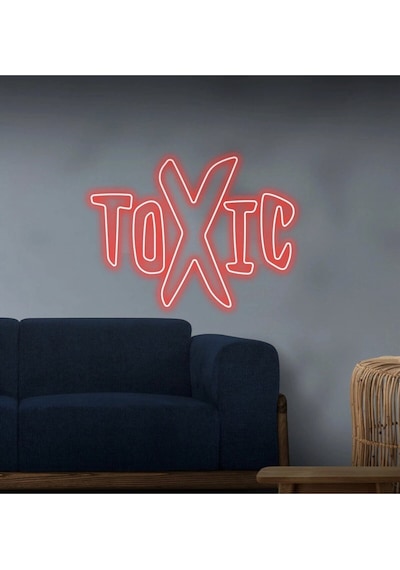 Toxıc Yazılı Neon Tabela Kırmızı