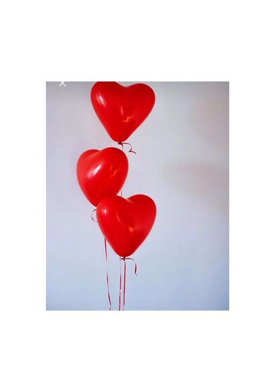 Sevgililer Günü Konsepti Kalpli Kırmızı Balon 20 Adet 12 İnç Balon Kırmızı Kırmızı