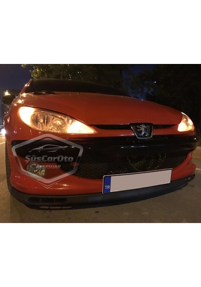 Peugeot 206 206+ 1998-2012 Uyumlu Üniversal Laguna Lip Esnek Ön Lip 2 Parça Tampon Altı Dil Karlık Ön Ek 00 Şüscaroto Aksesuar