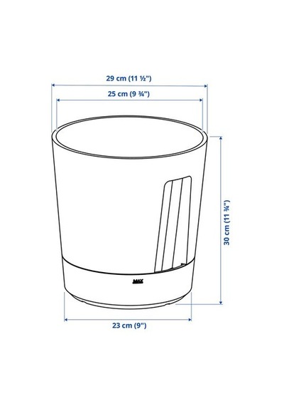 Ikea Vardtrad Sulama Düzenekli Saksı, Antrasit, İç/dış Mekan 81471376