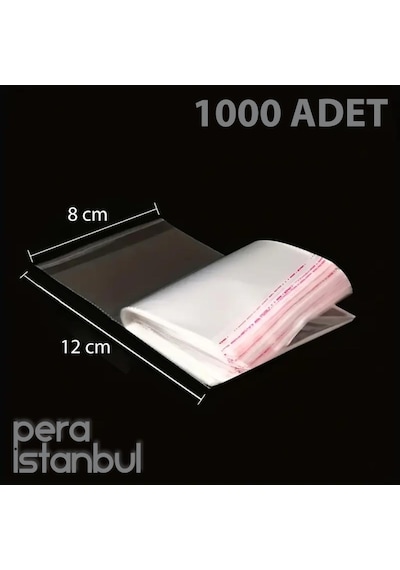 1000 Adet 8x12 Kendinden Yapışkanlı Açılıp Kapanabilir Şeker Kurabiye Şeffaf Plastik Poşet Torba