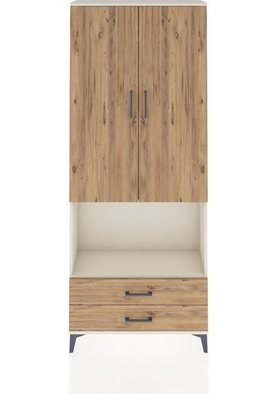Arges Dolap 3 Raflı 2 Çekmeceli Tek Askılı 88x30x221 Aytaşı-çam Aytası