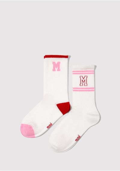 Mavi - 2li M Logo Ekru Soket Çorap 1913258-28289 Ekru