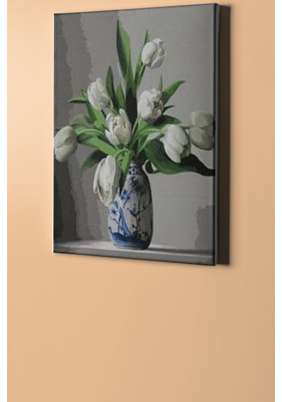Webstyle Sayılarla Boyama Seti Kasnaklı Vazodaki Laleler 60 X 75 Cm