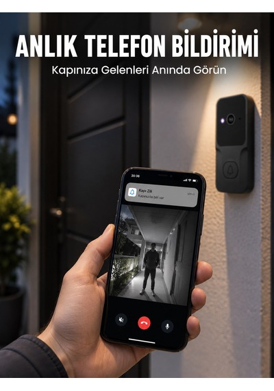 Hd Kameralı Akıllı Kapı Zili Çift Yönlü Sesli Wi Pızılı-2-53e68