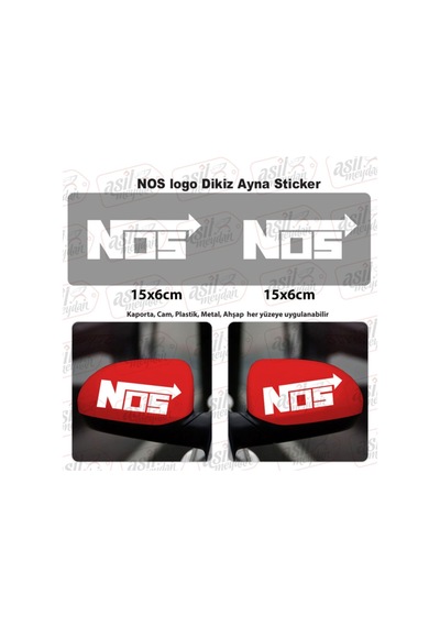2 Adet Nos Logo Dikiz Ayna Beyaz Sticker, Araba Etiket, Tuning, Aksesuar, Modifiye, Arma,