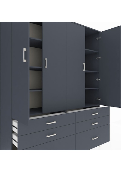 Hyperion Gardrop 8 Raflı 6 Çekmeceli 4 Kapaklı 176x44x221 Antrasit-antrasit Antrasit Hyperion Gardrop 8 Raflı 6 Çekmeceli 4 Kapaklı 176x44x221 Antrasit-antrasit Antrasit