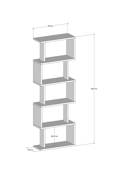 Zero Dekoratif Kitaplık Siyah