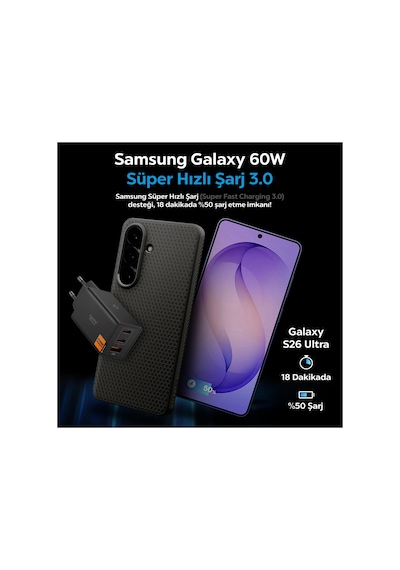 Spigen 67w Usb-c + Usb-a 3 Port Hızlı Şarj Aleti Pps 3.0 Super Hızlı Şarj Gan Pro Isı Düşürücü Güç Adaptörü Ach09458 Siyah Spigen 67w Usb-c + Usb-a 3 Port Hızlı Şarj Aleti Pps 3.0 Super Hızlı Şarj Gan Pro Isı Düşürücü Güç Adaptörü Ach09458 Siyah