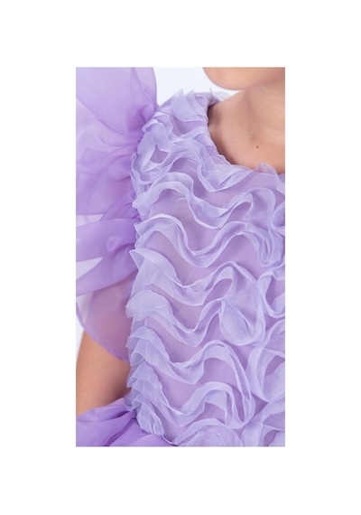 Mnk Baby & Kids Maronia Kız Çocuk Prenses Model Abiye Elbise - Pembe M00746 Lila