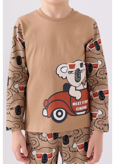 Rolypoly Erkek Çocuk Kahverengi Pijama Takımı Rp3446-c-v2