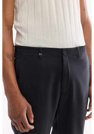 Avva Erkek Siyah Yanı Lastikli Soft Touch Relaxed Fit Chino Pantolon A61y3217
