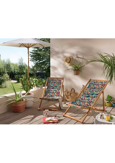 Bluehomeconcept Adawall Etnik Desen Katlanabilir Şezlong