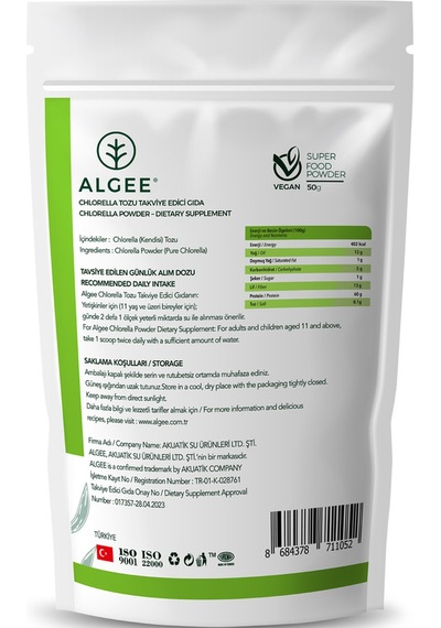 Algee Chlorella Toz 50 G