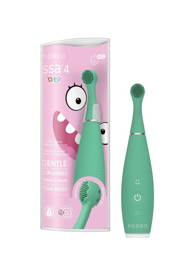 Issa 4 Baby Silikon Sonic Diş Fırçası Seti, Çift Taraflı Kıllar, Eğlenceli Gülümseme Özelliği, Hassas Ma