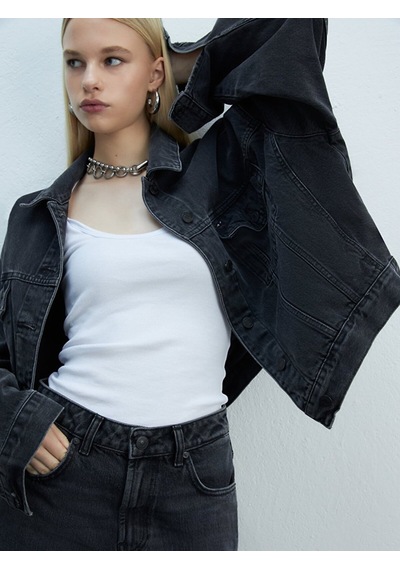 Ltb Celıa L Oversızed Jean Ceket 010096124316047 55799 Koyu Gri