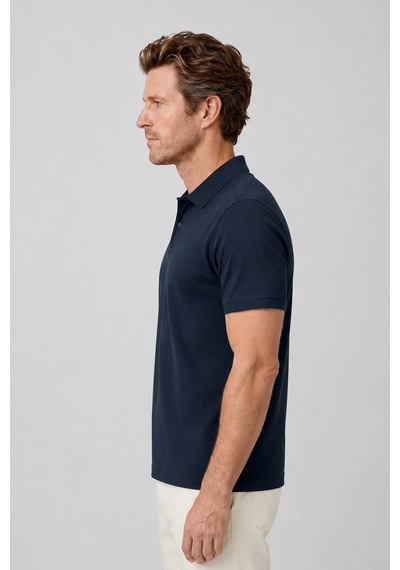 Goffra Erkek Prestige Polo Yaka Tişört 110s Pima Pamuğu Likit Amonyak Merserize Lacivert M120-k0141-02