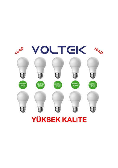 9 W LED AMPUL - 10'LU PAKET - VOLTEK - YÜKSEK KALİTE