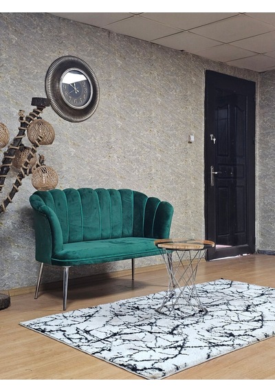 İkili Papatya Çay Seti Koltuk Krom Sivriltme Ayak, Balkon, Salon, 001
