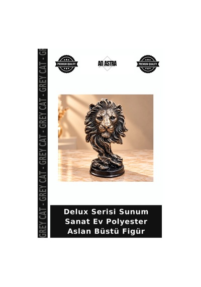 Delux Serisi Sunum Sanat Ev Polyester Aslan Büstü Figür