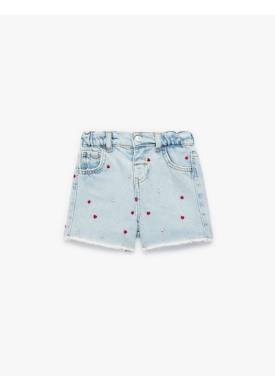 Koton Pamuklu Cepli Kalpli Nakışlı Denim Şort Lıght Indıgo 6smg40008ad Açık Mavi Koton Pamuklu Cepli Kalpli Nakışlı Denim Şort Lıght Indıgo 6smg40008ad Açık Mavi