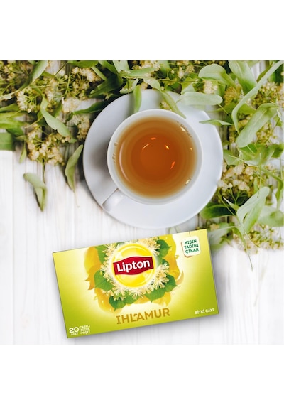 Lipton Ihlamur Harmanı Zarflı Süzen Poşet Bitki Çayı 20'li Paket X 4 Adet