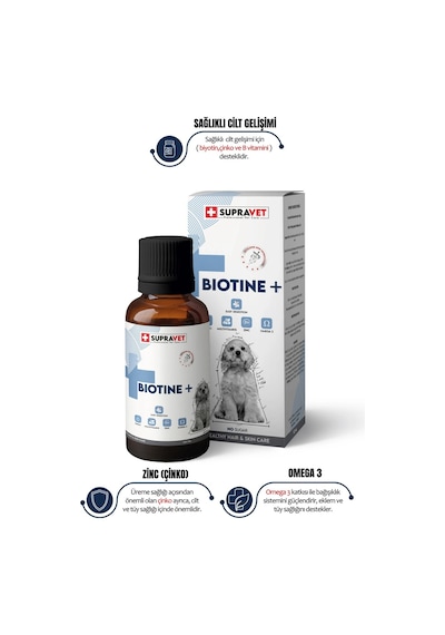 Supravet 100 Ml + Zinc + Multi Vitamin Köpekler İçin Tüy Sağlığı Damlası