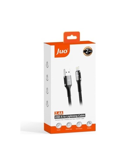 12w 2.4a Usb-a To Lightning İpad İle Uyumlu Örgülü Hızlı Şarj Ve Data Kablosu 2 Metre