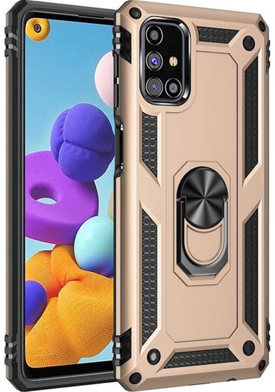 Galaxy M31S Kılıf Zore Vega Yüzüklü Standlı Zırh Kılıf