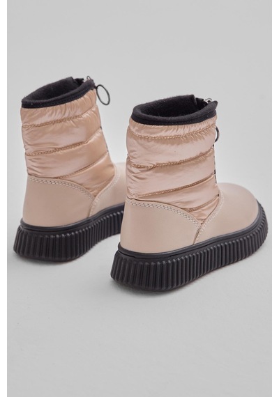 Tonny Black Esnek Termo Taban Sıcak Astarlı Önü Yazılı Çocuk Unisex Bej Kar Botu Tbrzn020 Bej