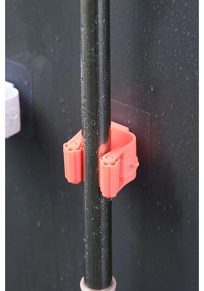Mop Askısı Pratik Süpürge Ve Paspas Tutucu Duvar Askısı 4 Adet Banyo Askı Gri Diğer