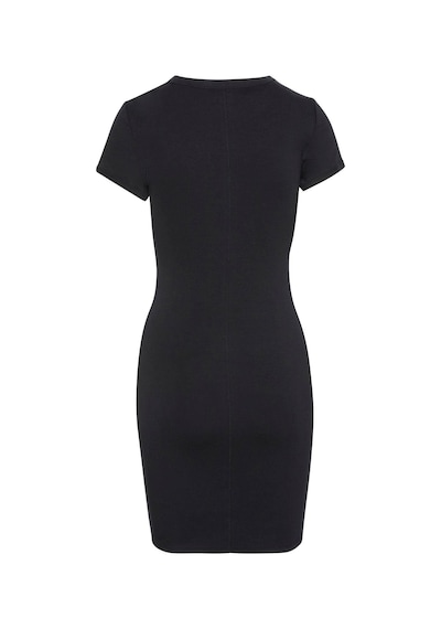 Calvin Klein Ss Ctn Contour 1x1 Rib Ss Mini D Siyah Kadın Elbise-8425 Siyah