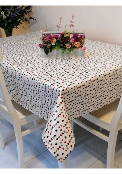 Elyaflı Pvc Muşamba - Desenli Silinebilir Masa Örtüsü 02mrl126c Renkli